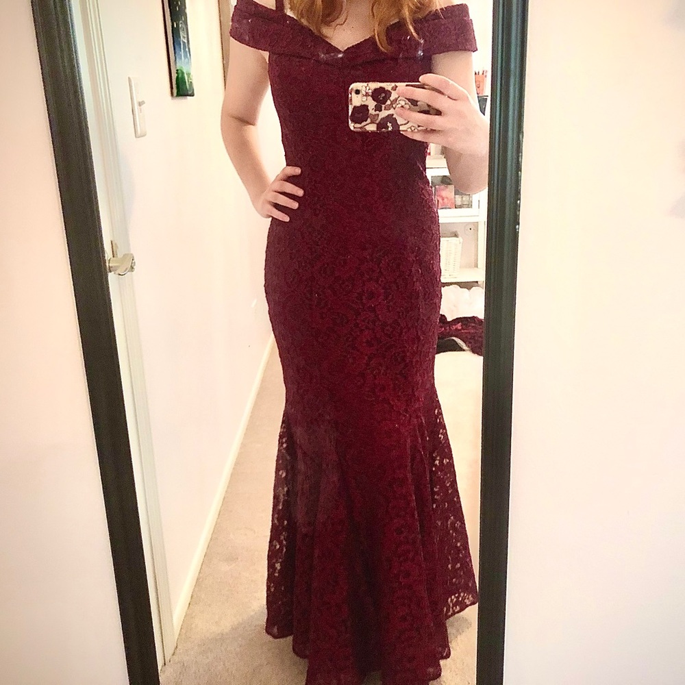 Burgundy maxi dress